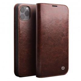 Θήκη iphone 11 Pro 5.8" genuine Leather QIALINO Classic Wallet Case-Brown