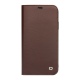 Θήκη iphone 11 6.1" genuine Leather QIALINO Business Classic Wallet Case-Dark Brown