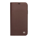 Θήκη iphone 11 genuine Leather QIALINO Business Classic Wallet Case-Dark Brown