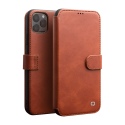 Θήκη iphone 11 Pro 5.8'' QIALINO Leather Magnetic Clasp Flip Case-light brown