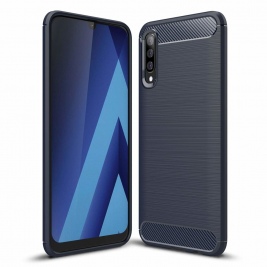 Θήκη Samsung Galaxy A70 TPU Back Case with Carbon Fiber-Blue