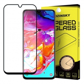 Tempered Glass Samsung galaxy A70 Wozinsky Full Coveraged with Soft Frame-Black