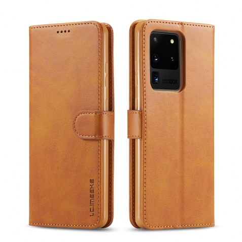 Θήκη Samsung Galaxy S20 Ultra LC.IMEEKE Wallet Leather Stand-brown