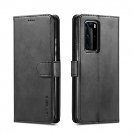 Θήκη Huawei P40 Pro LC.IMEEKE Wallet leather stand Case-black