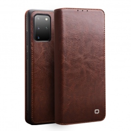 Θήκη Samsung Galaxy S20 Plus genuine QIALINO Classic Leather Wallet Case-Brown