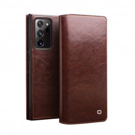 Θήκη Samsung Galaxy Note 20 Ultra genuine QIALINO Classic Leather Wallet Case-Brown