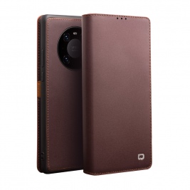 Θήκη Huawei Mate 40 genuine QIALINO Upgade Classic Leather Wallet Case-Dark brown