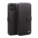 Θήκη iphone 12 mini QIALINO Leather Magnetic Clasp Flip Case-black