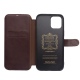 Θήκη iphone 12 mini 5.4" QIALINO Leather Magnetic Clasp Flip Case-dark brown