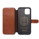 Θήκη iphone 12/iPhone 12 Pro 6.1" QIALINO Leather Magnetic Clasp Flip Case-light brown