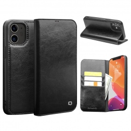 Θήκη iphone 12/iPhone 12 Pro 6.1" genuine Leather QIALINO Classic Wallet Case-Black