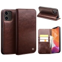 Θήκη iphone 12/iPhone 12 Pro 6.1'' genuine Leather QIALINO Classic Wallet Case-Brown