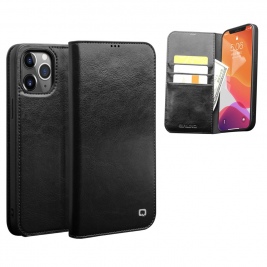 Θήκη iPhone 12 Pro Max 6.7" genuine Leather QIALINO Classic Wallet Case-Black