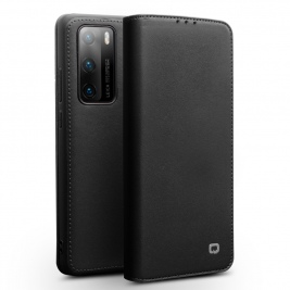 Θήκη Huawei P40 Pro genuine QIALINO Business Classic Leather Wallet Case-Black