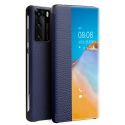 Θήκη Huawei P40 QIALINO Litchi Pattern Leather Flip View Case-Blue