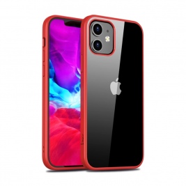Θήκη iPhone 12 mini IPAKY Clear PC Back TPU Edges Combo Case-red