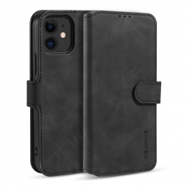 Θήκη iPhone 12 mini DG.MING Retro Style Wallet Leather Case-Black