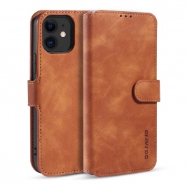 Θήκη iPhone 12 mini DG.MING Retro Style Wallet Leather Case-Brown