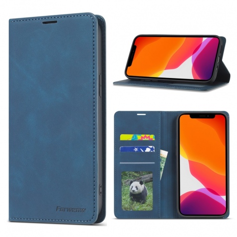 Θήκη iPhone 12/12 Pro FORWENW Wallet leather stand Case-blue